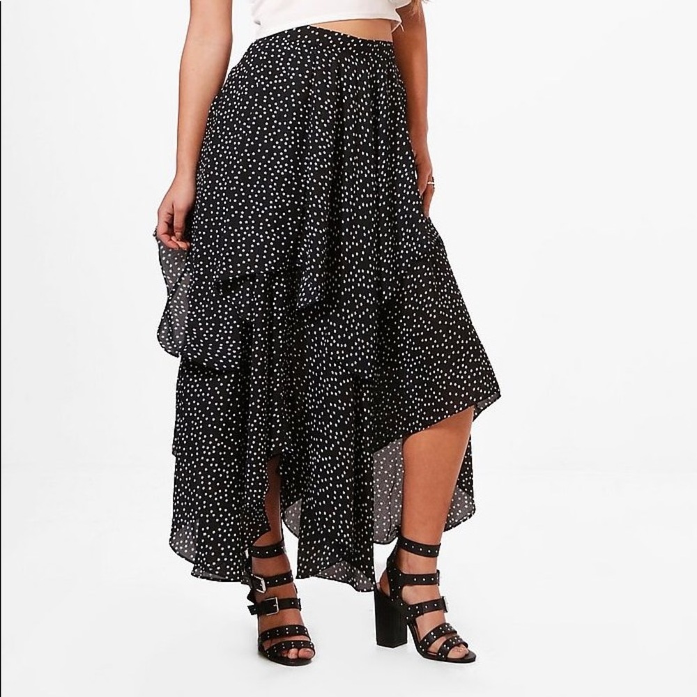 Flowy Star Print Layered Skirt
